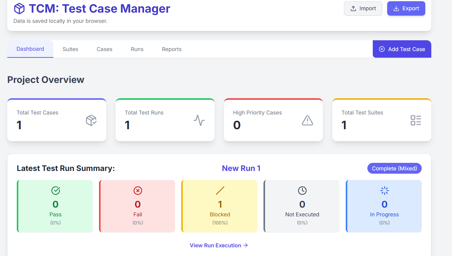 Test Case Manager (TCM)